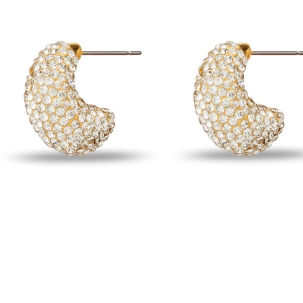 Lele Sadoughi Crystal Pave Dime Mini Hoop Earring